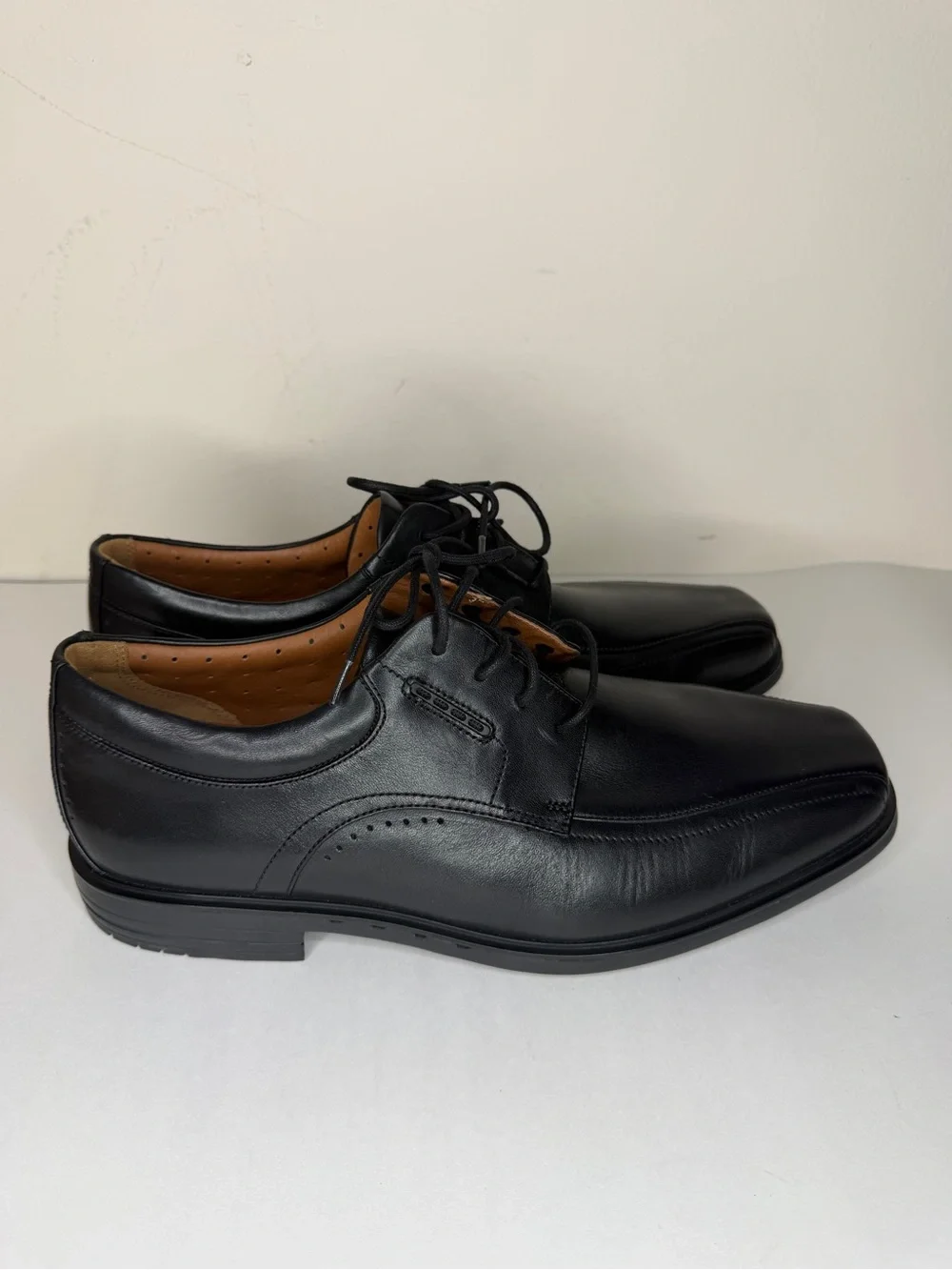 clarks unstructured mens Oxfords Dress Shoes Size 46 US 12W Black Leather